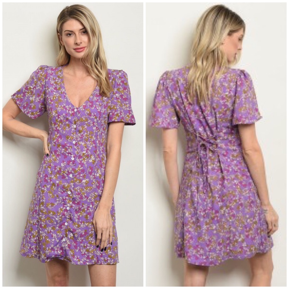 Mini lavender floral dress